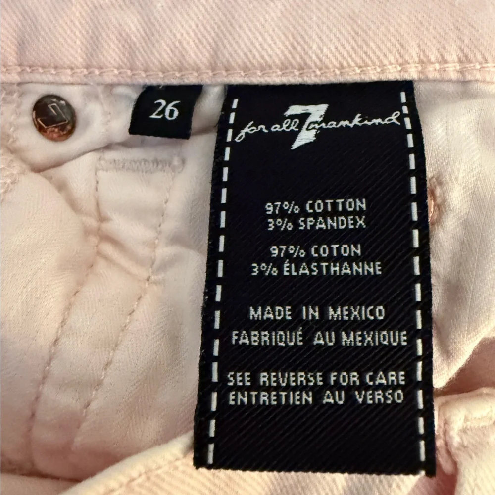 7 For All Mankind Light Pink Distressed Jeans
